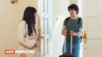 Hardcore sex session with stepbrother's fat dick make busty Aleksa Mink cum hard