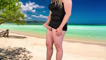 Lucas Nathan King's Sizzling Crossdresser Beach Flash