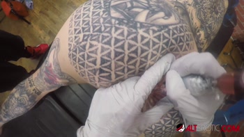 Tattooed Bombshell Amber Luke Gets Ink and Laid Hard