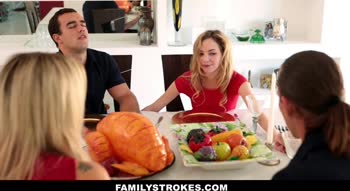 Angel Smalls and Codi Lewis Sizzle in Thankful Step Sister Sex