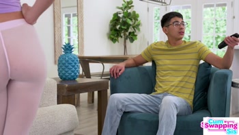Erin Everheart asks Stepbro, "Is that a good enough view of this pussy?"