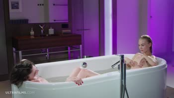 Nancy A & Nelya's Steamy Bathtub Makeout
