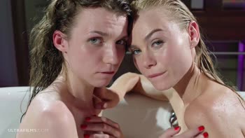 Nancy A & Nelya's Steamy Bathtub Makeout