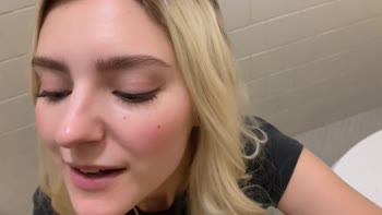 Eva Elfie's Blonde Bombshell Facial in the Sports Bar