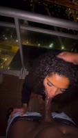BuffaloHefner716's Sloppy Bliss: Amateur Ebony Deepthroats Daddy's BBC in Public