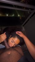 BuffaloHefner716's Sloppy Bliss: Amateur Ebony Deepthroats Daddy's BBC in Public