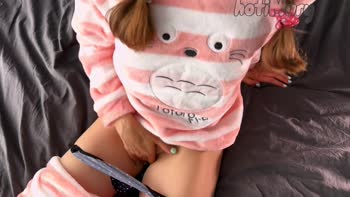 hotiMary's Pajama Pleasure: Petite Babe Masturbates to Bliss