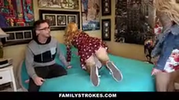 Blonde MILF guides her stepdaughter Alina West on her first anal