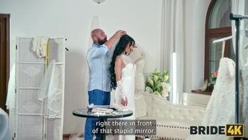 BRIDE4K. Sexy skinny brunette gave her young body to a wedding salon owner with a huge dick
