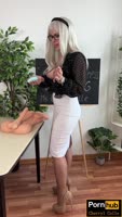 Cherryl Colle's Sassy School Lesson: A Hot Handjob in High Heels