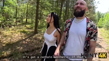 HUNT4K. Hottie with natural tits cheated in public