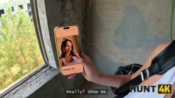 HUNT4K. Hottie with natural tits cheated in public