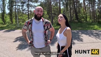 HUNT4K. Hottie with natural tits cheated in public