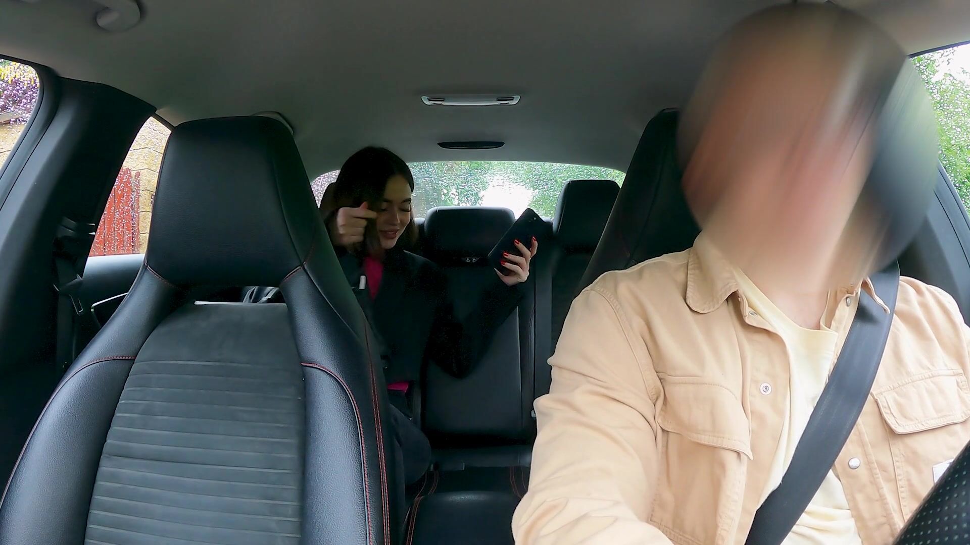 Pretty Girl Nikky with a Pink Pussy Wanted to Fuck right in Uber. Cum in Pussy