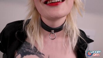 Skinny Blonde Tgirl's Latex Adventure: Solo Anal Play