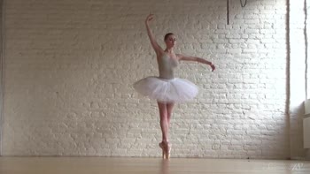 Balletic Bliss: Russian Blonde Ballerina Undresses for a Stunning Solo
