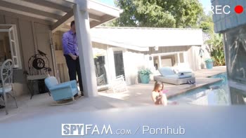 SPYFAM Sex Addict Step Dad Spies On Slutty Step Daughter