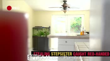 Dani Blu's Step Sis Surprise: Caught Red Handed in a Hardcore Blowjob