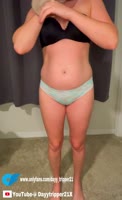 DayyTripper22's Sexy Strip Show: Shaved Pussy Up Close