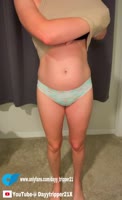 DayyTripper22's Sexy Strip Show: Shaved Pussy Up Close
