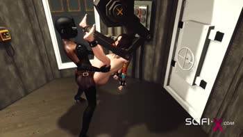Cosmic Conquest: Black Masked Goddess Dominates Ballgagged Teen (18+) Slave