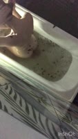 LittleRina16's Sultry Bathroom Solo - Tattooed Teen (18+) Masturbates to Music