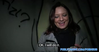 PublicAgent Brunette is paid for sex from a stranger on the street