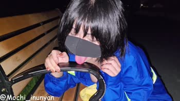 Mochi_inunyan's Park Seduction: Exposed, Licking & Climaxing in Uniform