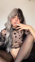Tame Me Ivy's Smoking Sensation: Perky Tits, Shaved Pink Pussy, Solo Alt Girl