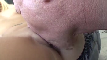 Breathless young blondie gets fucked by an old pig