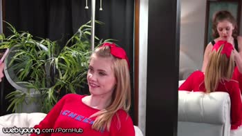 Elena Koshka's Cheerleader Lesbians in Sensual Pussy Battle