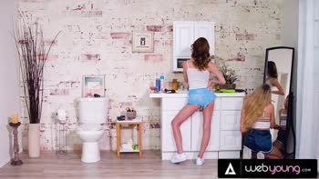 Lily Larimar's Bathroom Battle Royale: Redhead Stepsister Takes On Blonde Beauty