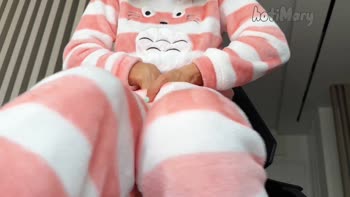 HotiMary's Pajama Perfection: Petite Babe's Masturbatory Orgasm