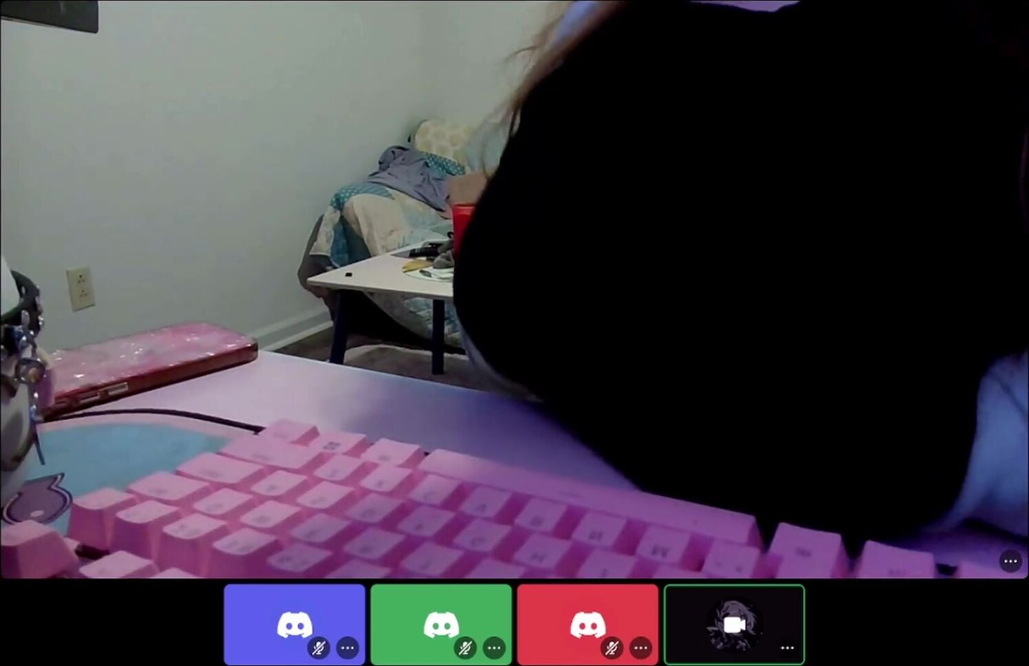 Teasing my Step-brother's Friends on Discord then Fingering myself under the Table