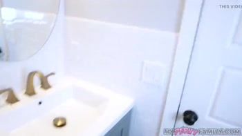 Mypervyfamily - Blonde MILF Catches Horny Stepson Jerking off & Likes It!? - Sydney Paige