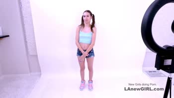 Casting Couch Cutie Sucks Cock & Takes Cum in POV Audition