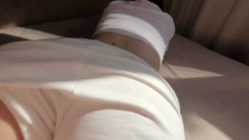 Morning Frenzy: Amateur Brunette's Big Ass in Action