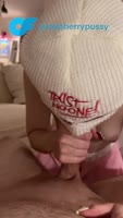 Raspberry_Pussy - Raspberry Pussy's Teeny Treat: Petite Blowjob and Cum Show