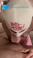 Raspberry_Pussy - Raspberry Pussy's Teeny Treat: Petite Blowjob and Cum Show