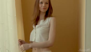 Blue's Sensual Striptease Unfolds Her Stunning 18-Year-Old Body