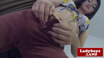 Asian Tgirl's Sensual Solo Delight: Ass Rubbing Jerk Off
