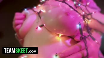 Christmas Dreams Fulfilled: Big Dick Meets Oiled Up Big Titted Blonde