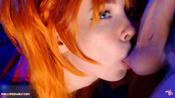 MollyRedWolf - Asuka's Sizzling Redhead Rampage: Sloppy Blowjob, Anal Fingering & Creampie