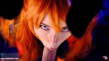 MollyRedWolf - Asuka's Sizzling Redhead Rampage: Sloppy Blowjob, Anal Fingering & Creampie