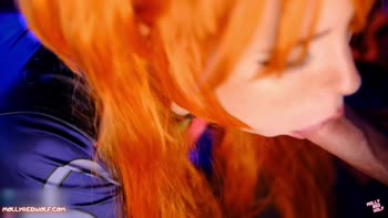 MollyRedWolf - Asuka's Sizzling Redhead Rampage: Sloppy Blowjob, Anal Fingering & Creampie