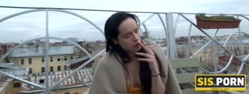 Martin Spell's Teen (18+) Step Fantasy: Juicy Leyla Takes a Lit Cigarette Break Before Raw Passion