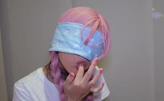 Public Crazy Place's Step-Sister Blindfolded Blow Job Challenge