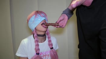 Public Crazy Place's Step-Sister Blindfolded Blow Job Challenge