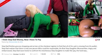 Msnovember's Shaved Ebony Pussy Gets Disciplined by Stepdad's Rough Fuck-Machine