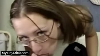 Tiny Dick Temptation: Brunette Babe's Sizzling POV Blowjob